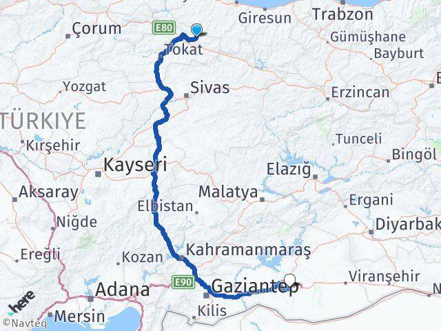 Tokat Başçiftlik Şanlıurfa Arası Kaç Km - Yol Haritası
