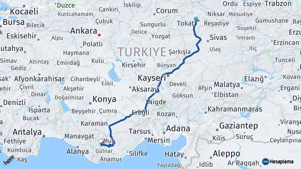 Tokat Ermenek Karaman Arası Kaç Km - Yol Haritası