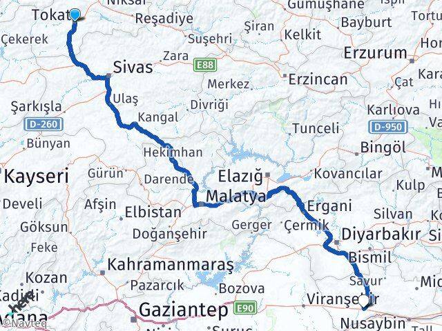 Tokat Kızıltepe Mardin Arası Kaç Km - Yol Haritası