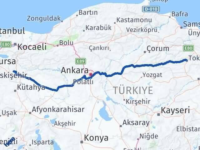 Tokat Pazaryeri Bilecik Arası Kaç Km - Yol Haritası