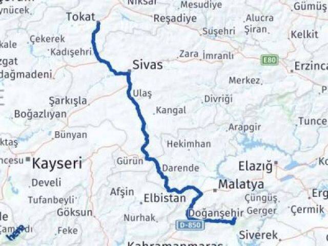 Tokat Sincik Adıyaman Arası Kaç Km - Yol Haritası