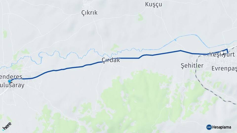 Tokat Sulusaray Yeşilyurt Arası Kaç Km - Yol Haritası