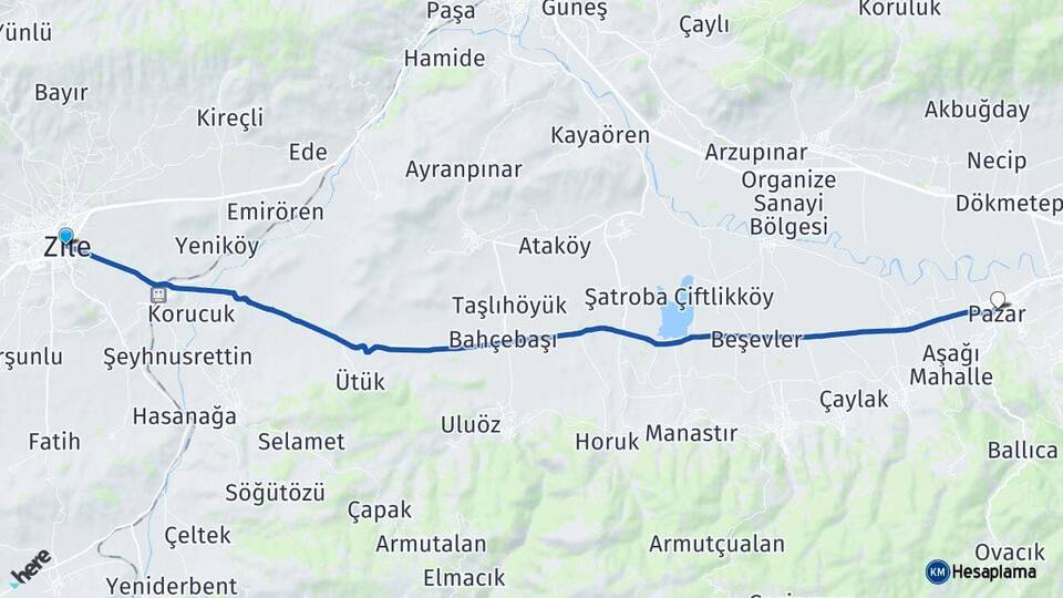 Tokat Zile Pazar Arası Kaç Km - Yol Haritası