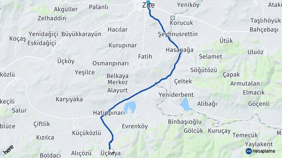 Tokat Zile Üçkaya Zile Arası Kaç Km - Yol Haritası
