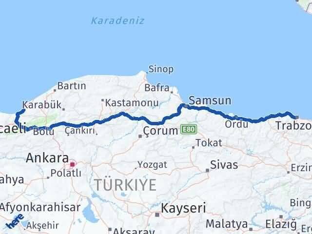 Trabzon Alaplı Zonguldak Arası Kaç Km - Yol Haritası
