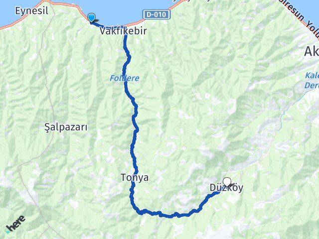 Trabzon Beşikdüzü Düzköy Arası Kaç Km - Yol Haritası