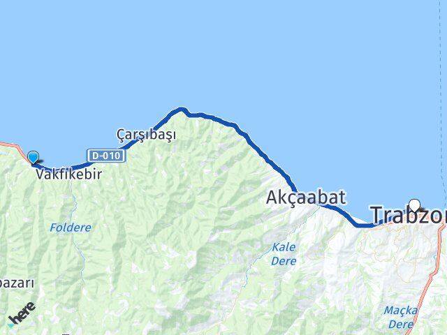 Trabzon Beşikdüzü Ortahisar Arası Kaç Km - Yol Haritası