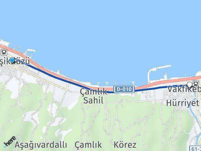 Trabzon Beşikdüzü Vakfıkebir Arası Kaç Km - Yol Haritası
