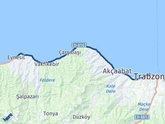 Trabzon Eynesil Giresun Arası Kaç Km - Yol Haritası