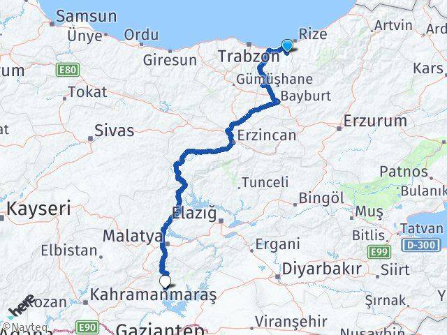Trabzon Hayrat Adıyaman Arası Kaç Km - Yol Haritası