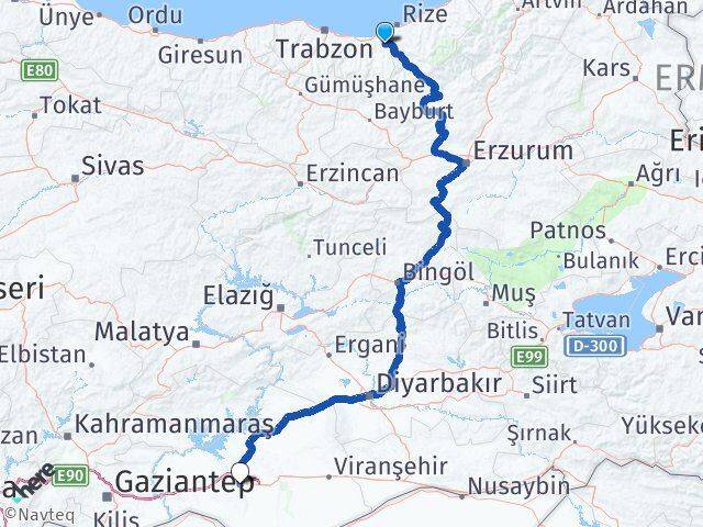 Trabzon Hayrat Şanlıurfa Arası Kaç Km - Yol Haritası