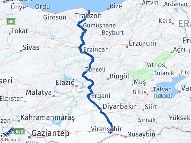 Trabzon Kızıltepe Mardin Arası Kaç Km - Yol Haritası