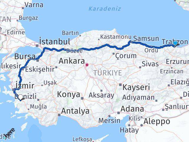 Trabzon Koçarlı Aydın Arası Kaç Km - Yol Haritası