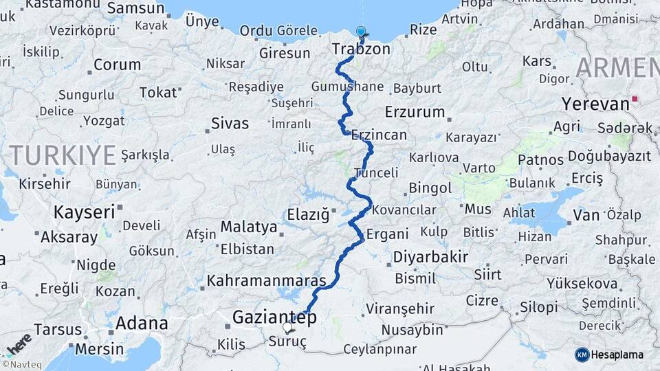 Trabzon Suruç Şanlıurfa Arası Kaç Saat? Yol Haritası, Yakıt, Rota ve Mesafe Hesaplama Trabzon Suruç Şanlıurfa Arası Kaç Km? Kaç Saat? Yol Haritası
