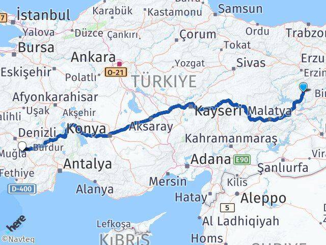 Tunceli Acıpayam Denizli Arası Kaç Km - Yol Haritası