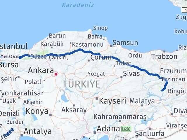 Tunceli Akyazı Sakarya Arası Kaç Km - Yol Haritası