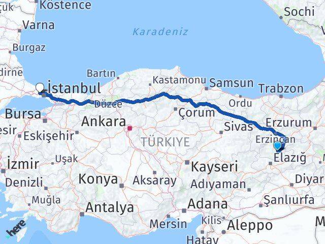 Tunceli Başakşehir İstanbul Arası Kaç Km - Yol Haritası