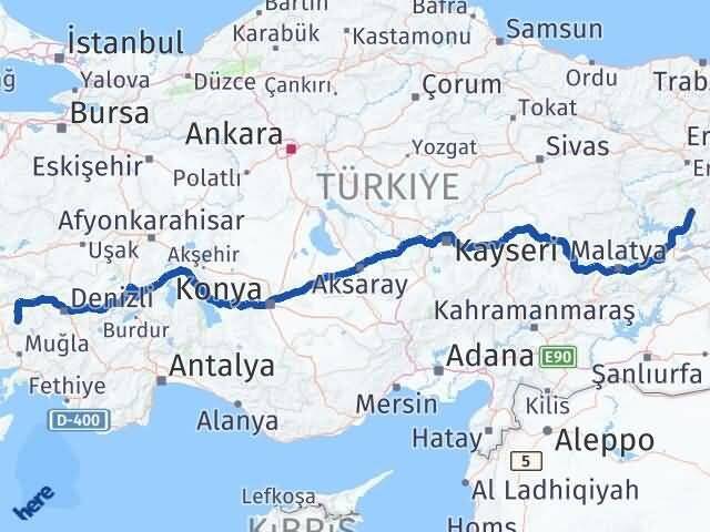 Tunceli Bozdoğan Aydın Arası Kaç Km - Yol Haritası