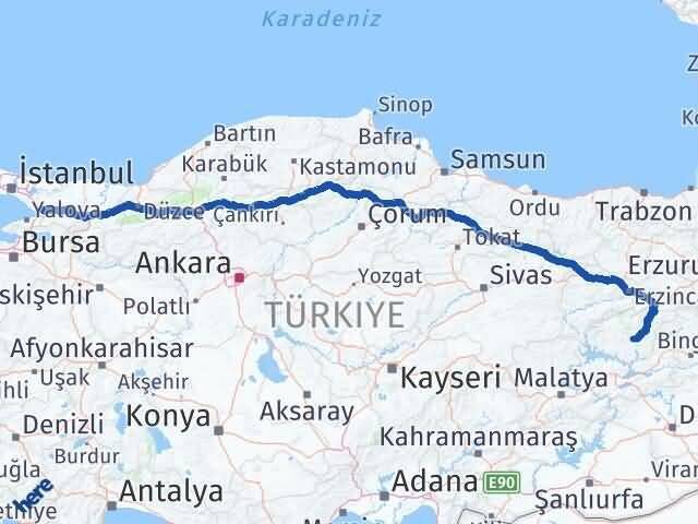 Tunceli Dilovası Kocaeli Arası Kaç Km - Yol Haritası