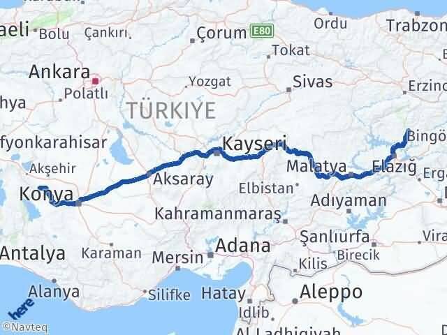 Tunceli Doğanhisar Konya Arası Kaç Km - Yol Haritası