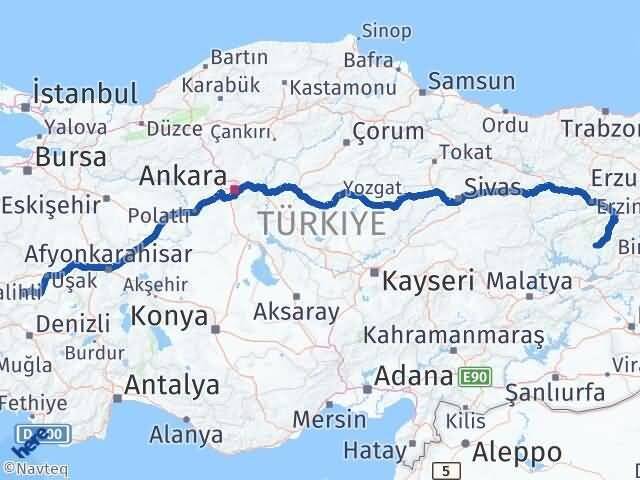 Tunceli Eşme Uşak Arası Kaç Km - Yol Haritası