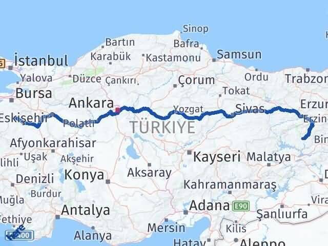 Tunceli Harmancık Bursa Arası Kaç Km - Yol Haritası