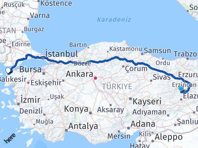 Tunceli Hozat Çanakkale Arası Kaç Km - Yol Haritası