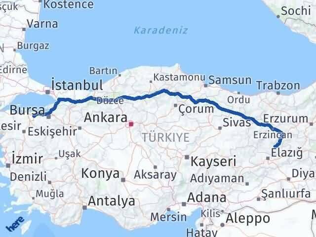 Tunceli Karacabey Bursa Arası Kaç Km - Yol Haritası