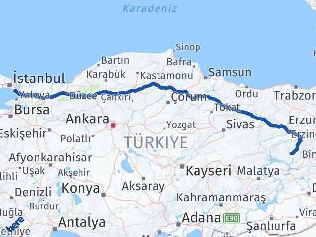 Tunceli Kartal İstanbul Arası Kaç Km - Yol Haritası