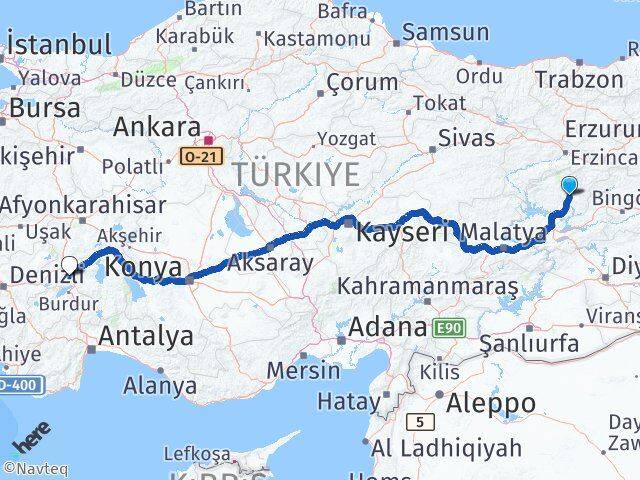 Tunceli Keçiborlu Isparta Arası Kaç Km - Yol Haritası