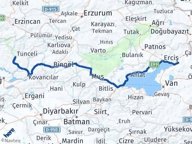 Tunceli Muradiye Van Arası Kaç Km - Yol Haritası