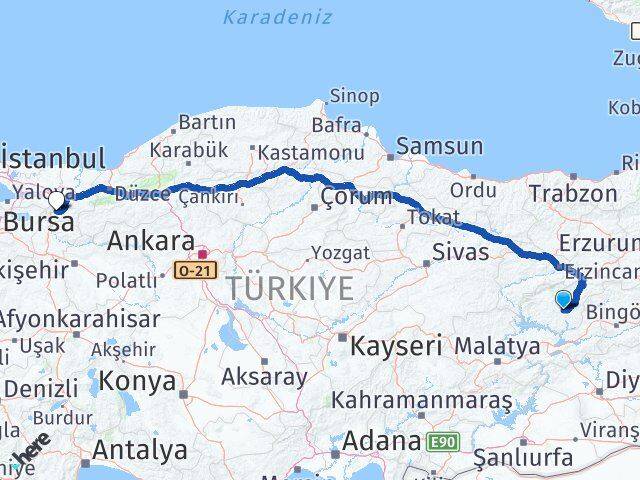 Tunceli Pamukova Sakarya Arası Kaç Km - Yol Haritası
