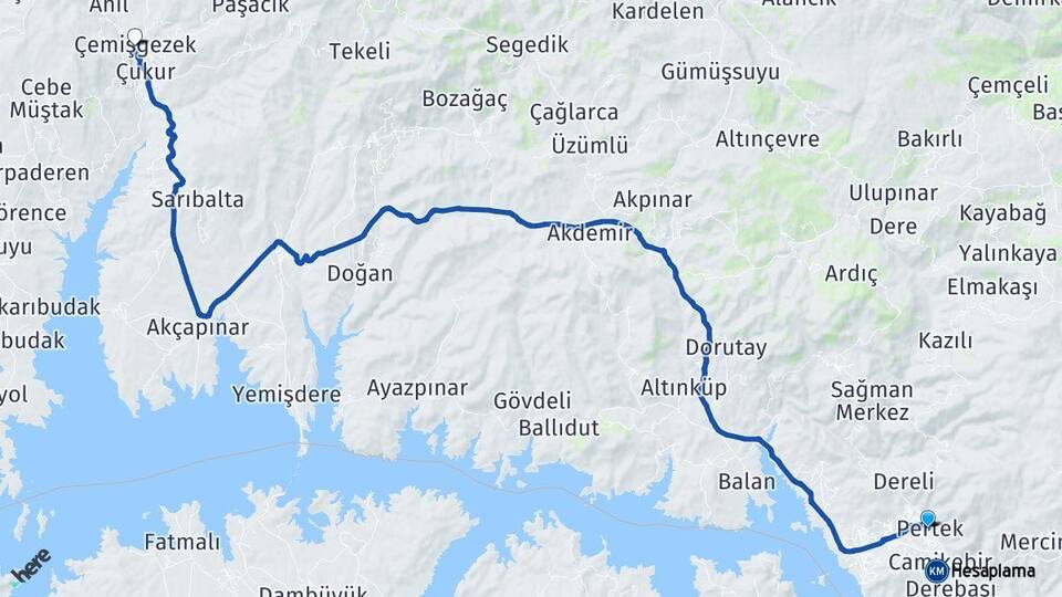 Tunceli Pertek Çemişgezek Arası Kaç Km - Yol Haritası