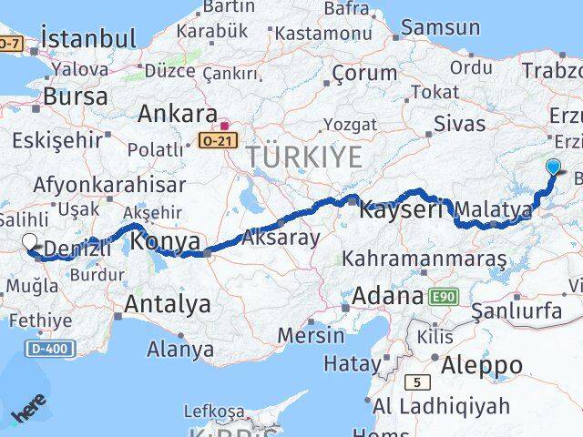 Tunceli Sarayköy Denizli Arası Kaç Km - Yol Haritası