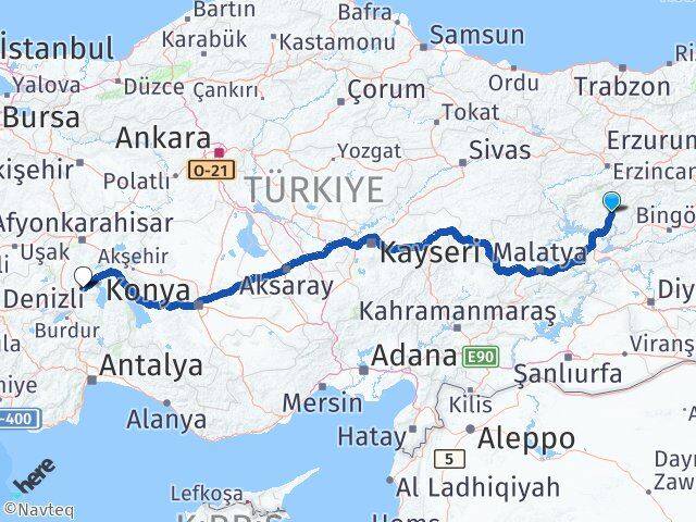 Tunceli Senirkent Isparta Arası Kaç Km - Yol Haritası