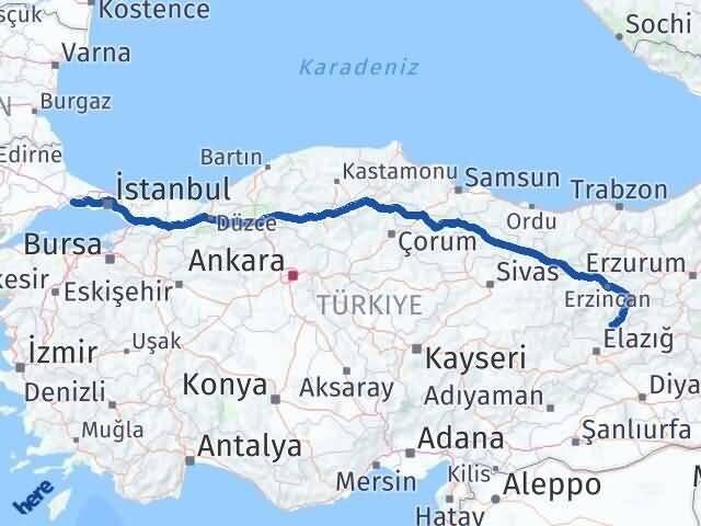 Tunceli Silivri İstanbul Arası Kaç Km - Yol Haritası