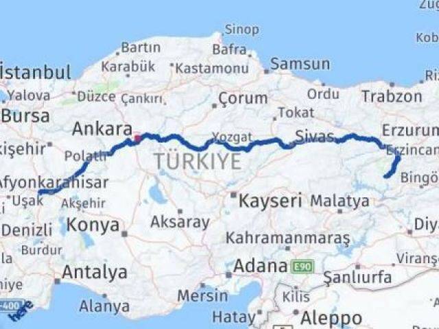 Tunceli Sinanpaşa Afyonkarahisar Arası Kaç Km - Yol Haritası