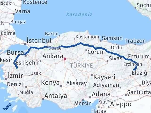 Tunceli Sındırgı Balıkesir Arası Kaç Km - Yol Haritası
