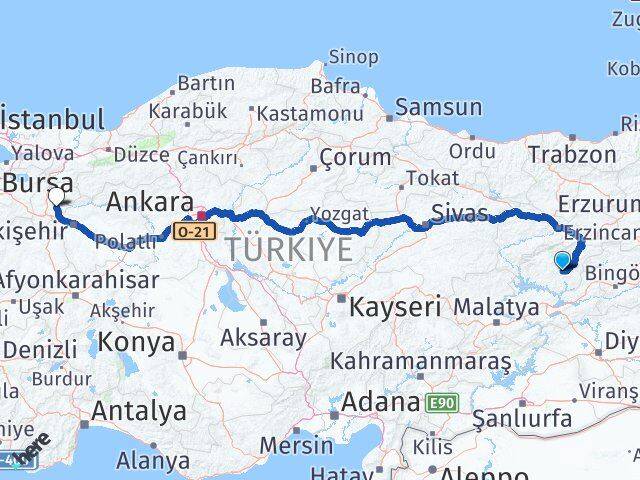 Tunceli Söğüt Bilecik Arası Kaç Km - Yol Haritası