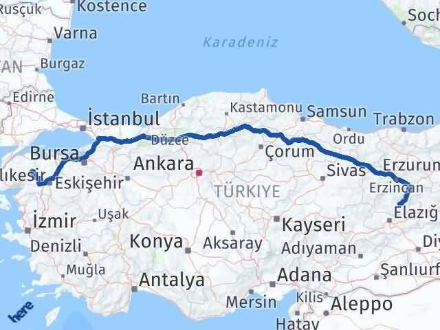 Tunceli Yenice Çanakkale Arası Kaç Km - Yol Haritası