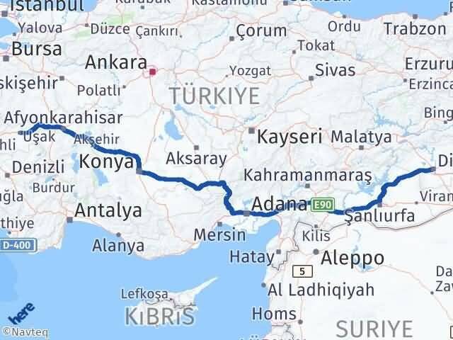 Uşak Bağlar Diyarbakır Arası Kaç Km - Yol Haritası
