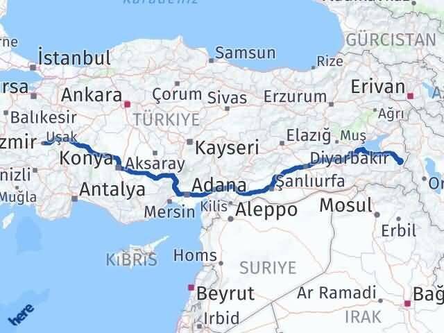 Uşak Başkale Van Arası Kaç Km - Yol Haritası