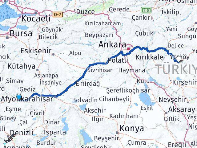 Uşak Çiçekdağı Kırşehir Arası Kaç Km - Yol Haritası