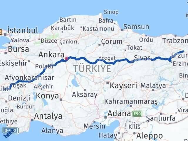 Uşak Eşme Bayburt Arası Kaç Km - Yol Haritası