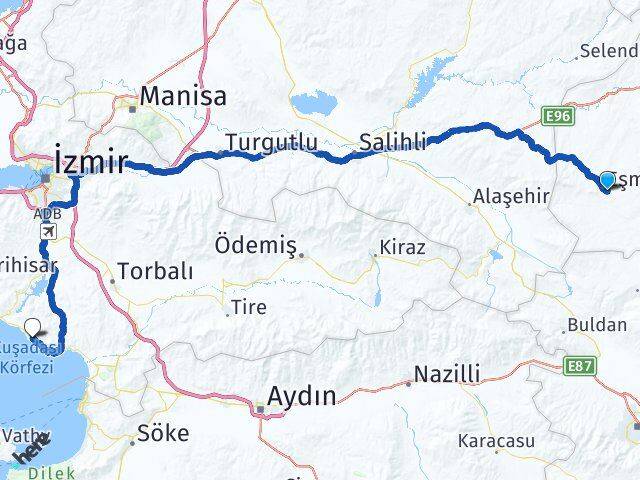Uşak Eşme Çukuraltı Menderes İzmir Arası Kaç Km - Yol Haritası