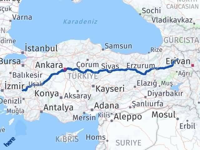 Uşak Eşme Kars Arası Kaç Km - Yol Haritası