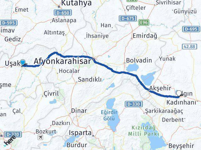 Uşak Ilgın Konya Arası Kaç Km - Yol Haritası