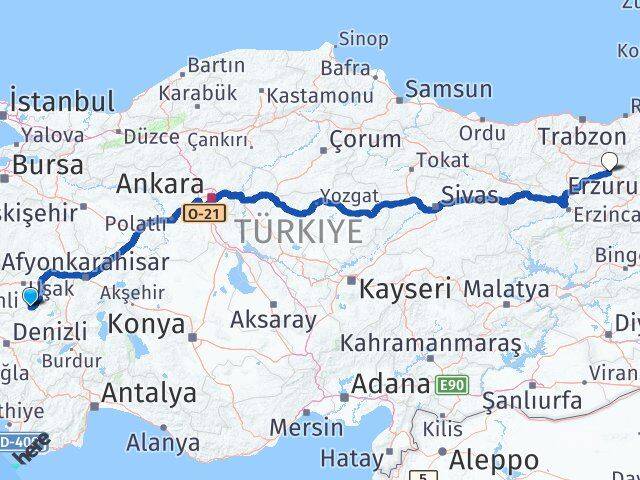 Uşak Karahallı Bayburt Arası Kaç Km - Yol Haritası