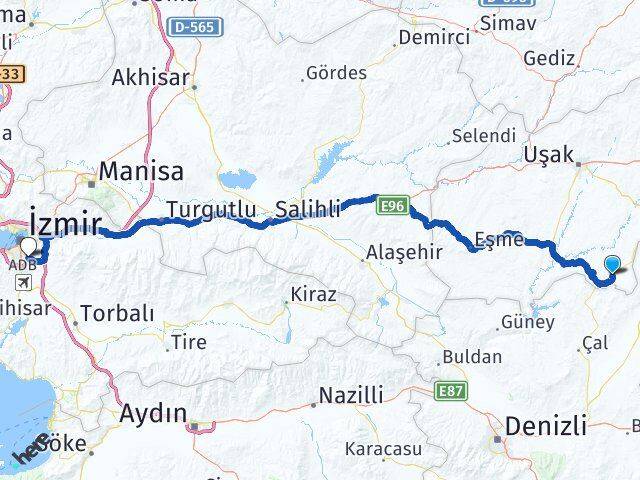 Uşak Karahallı Buca İzmir Arası Kaç Km - Yol Haritası