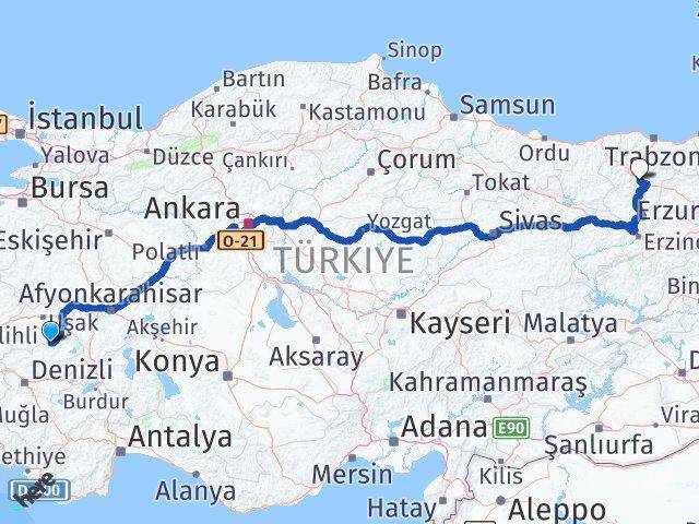 Uşak Karahallı Gümüşhane Arası Kaç Km - Yol Haritası